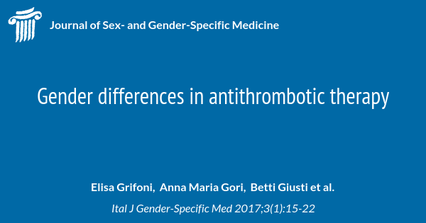 Gender Differences In Antithrombotic Therapy Journal Of Sex And