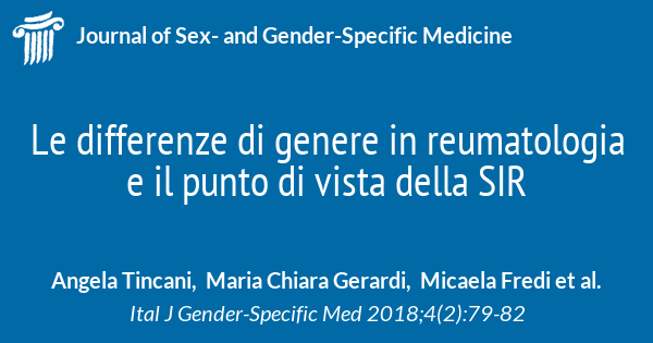 Le differenze di genere in reumatologia e il punto di vista della  