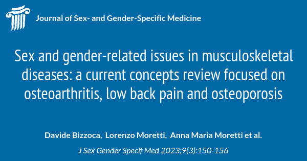 Sex And Gender Related Issues In Musculoskeletal Diseases A Current